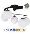 GLOBOSTAR® SELINA 01090 Μοντέρνο Φωτιστικό Οροφής με Ντουί 5 x E27 AC 220-240V IP20 - Μαύρο & Λευκό - Μ63 x Π63 x Υ47cm